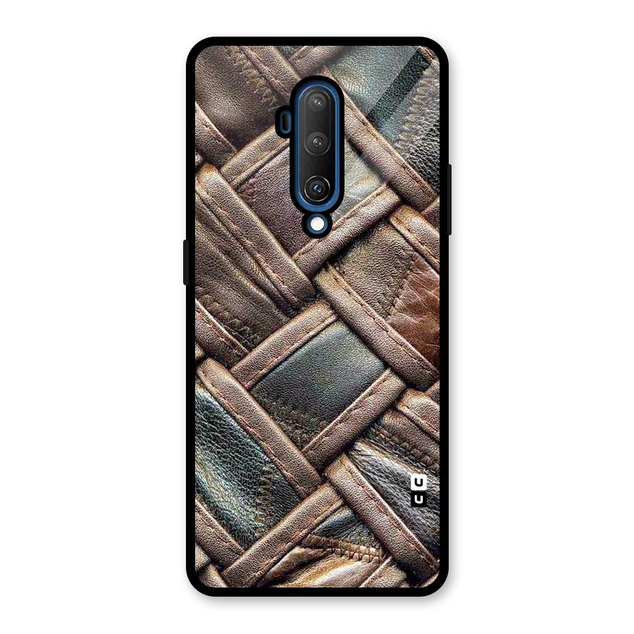 Classic Leather Belt Design Glass Back Case for OnePlus 7T Pro