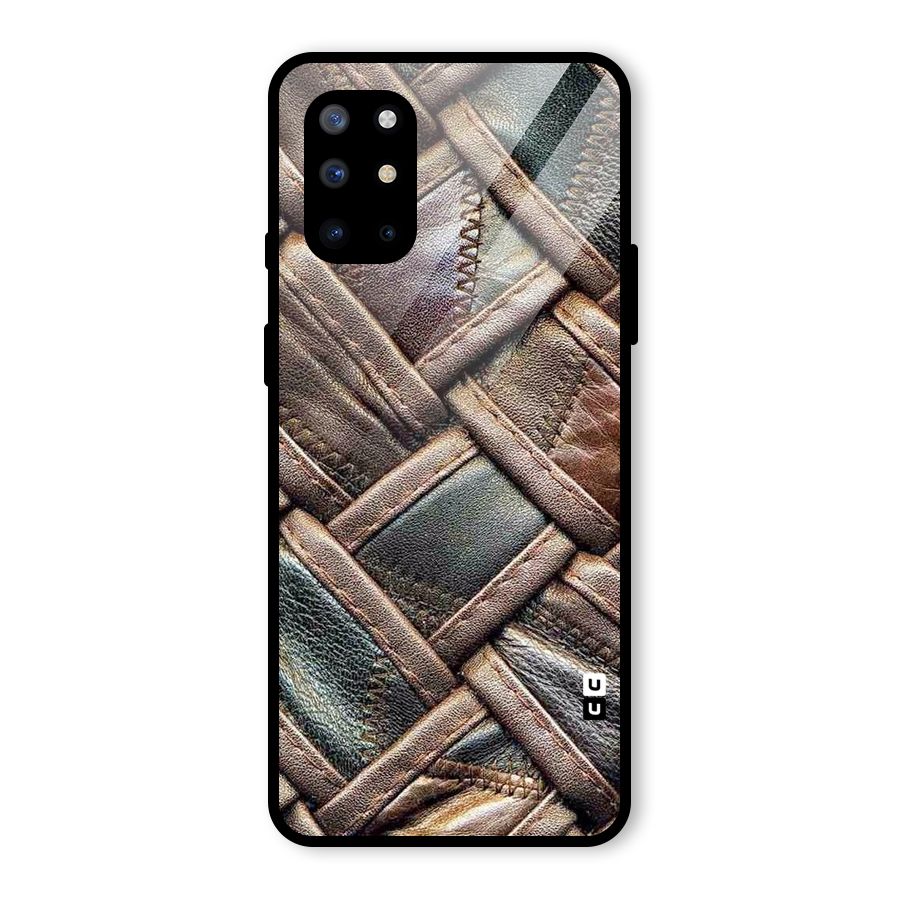 Classic Leather Belt Design Glass Back Case for OnePlus 8T