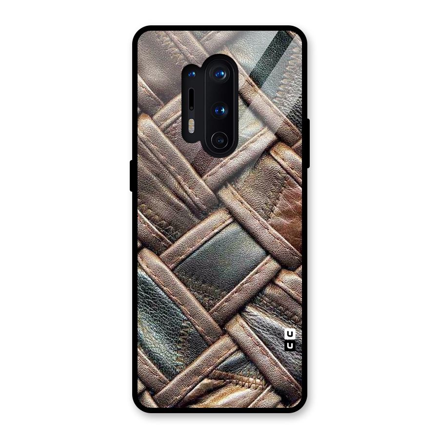 Classic Leather Belt Design Glass Back Case for OnePlus 8 Pro