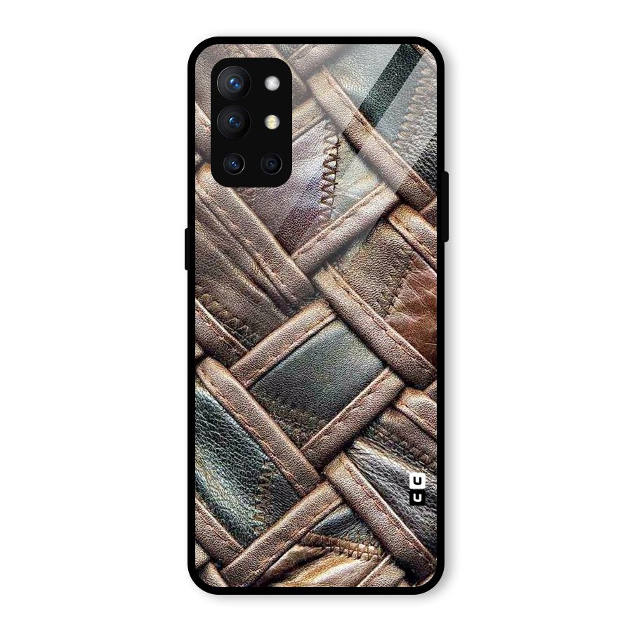 Classic Leather Belt Design Glass Back Case for OnePlus 9R