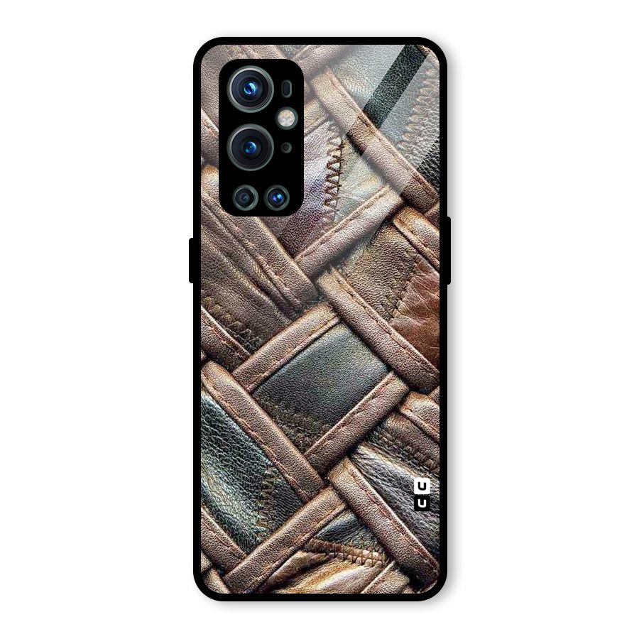 Classic Leather Belt Design Glass Back Case for OnePlus 9 Pro