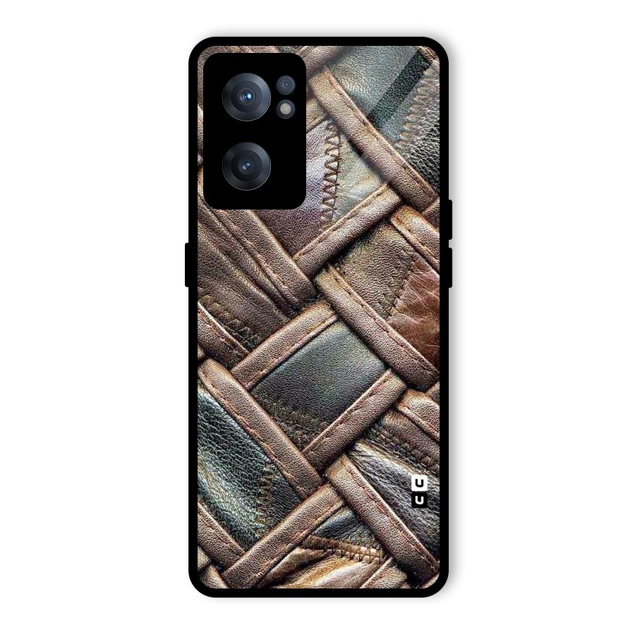 Classic Leather Belt Design Glass Back Case for OnePlus Nord CE 2 5G
