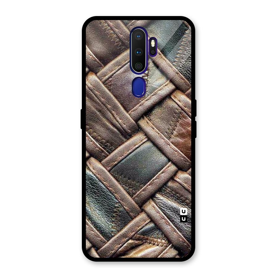 Classic Leather Belt Design Glass Back Case for Oppo A9 (2020)