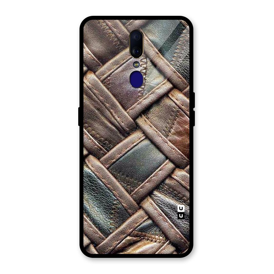 Classic Leather Belt Design Glass Back Case for Oppo F11