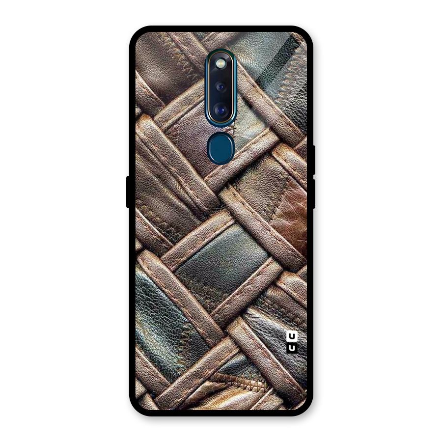 Classic Leather Belt Design Glass Back Case for Oppo F11 Pro