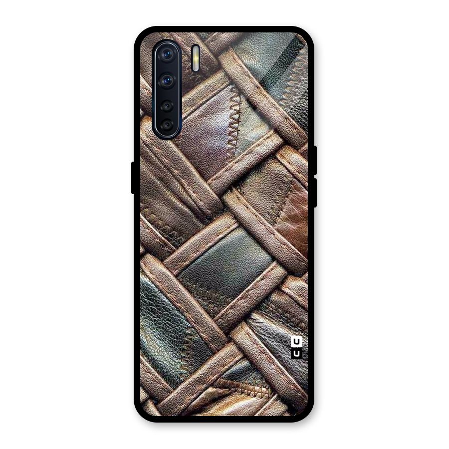 Classic Leather Belt Design Glass Back Case for Oppo F15