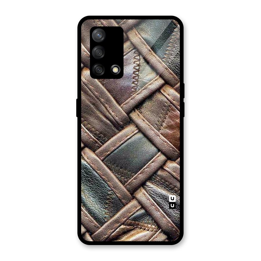 Classic Leather Belt Design Glass Back Case for Oppo F19