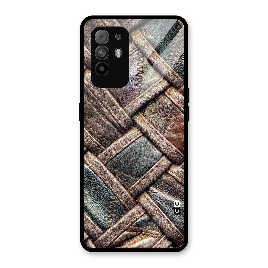 Classic Leather Belt Design Glass Back Case for Oppo F19 Pro Plus 5G