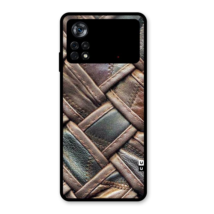 Classic Leather Belt Design Glass Back Case for Poco X4 Pro 5G
