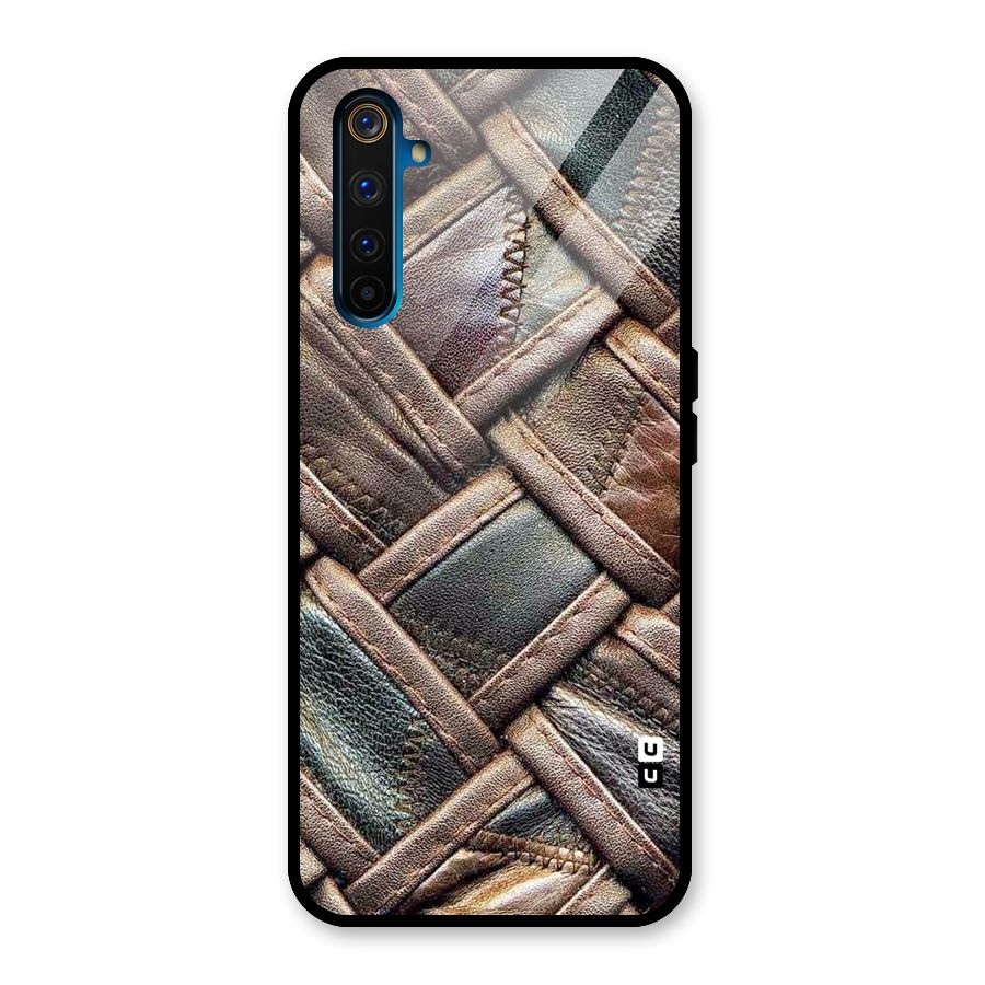 Classic Leather Belt Design Glass Back Case for Realme 6 Pro