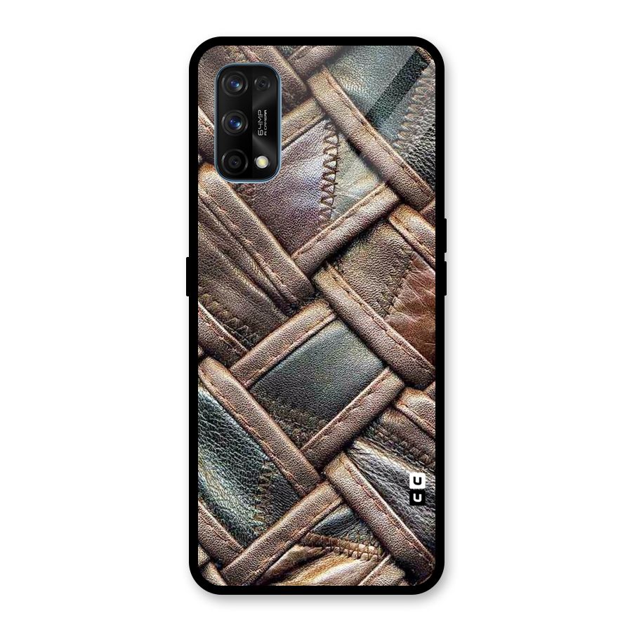 Classic Leather Belt Design Glass Back Case for Realme 7 Pro