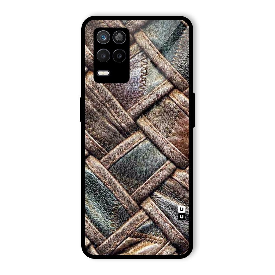 Classic Leather Belt Design Glass Back Case for Realme 9 5G