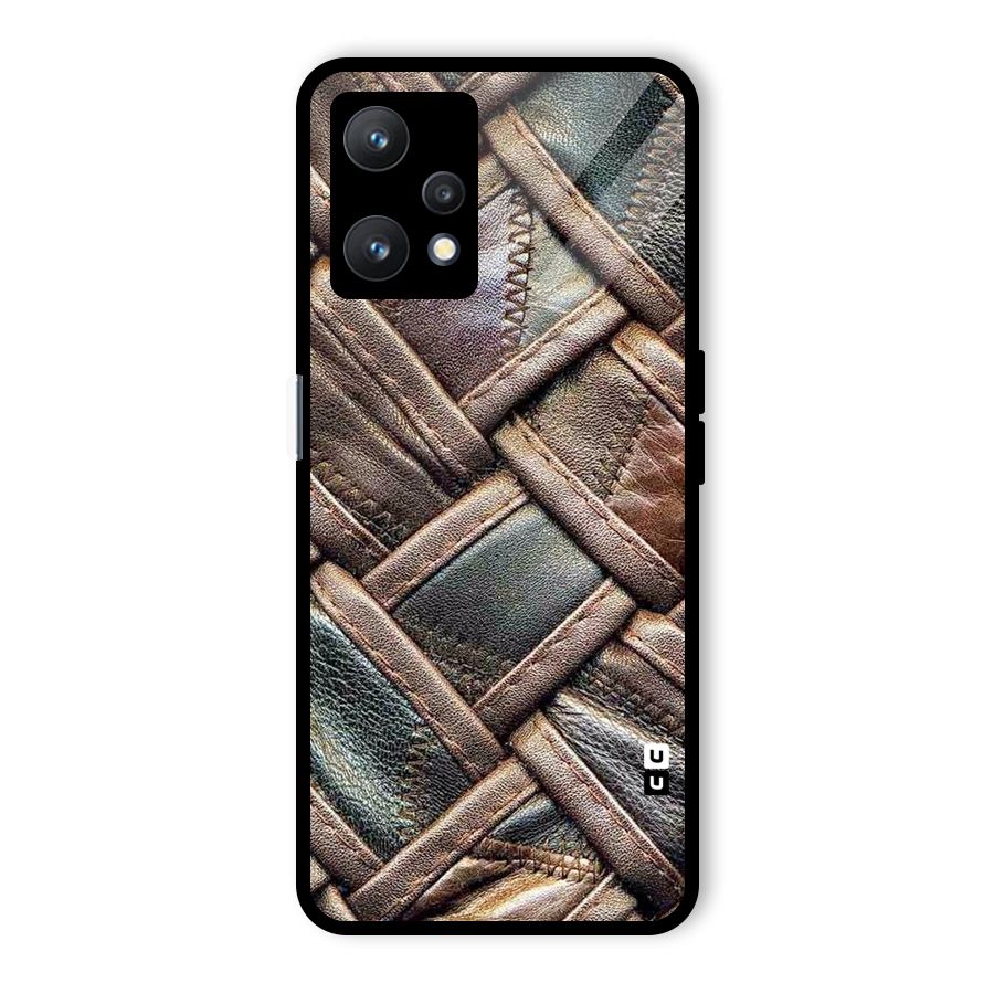 Classic Leather Belt Design Glass Back Case for Realme 9 Pro 5G