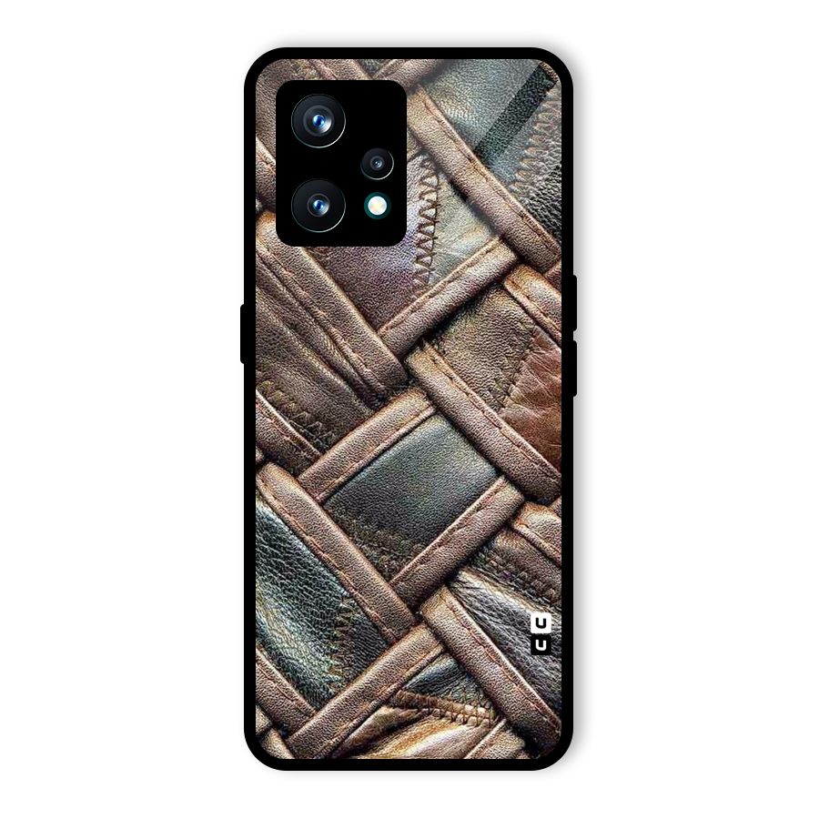Classic Leather Belt Design Glass Back Case for Realme 9 Pro Plus 5G
