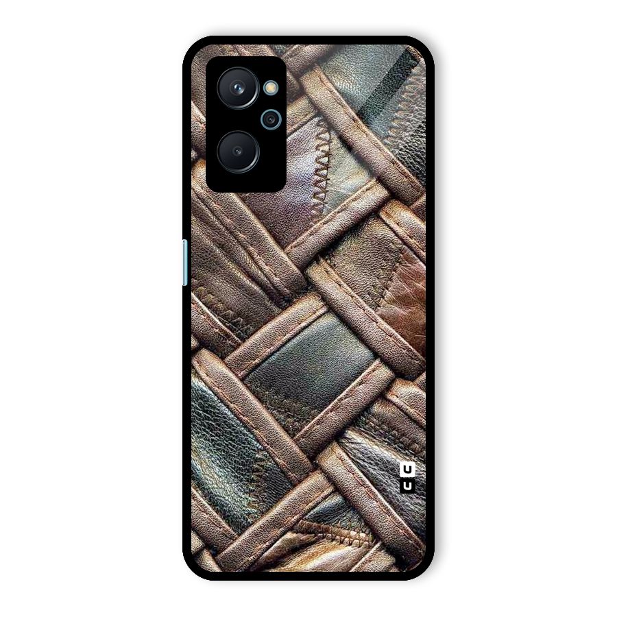Classic Leather Belt Design Glass Back Case for Realme 9i