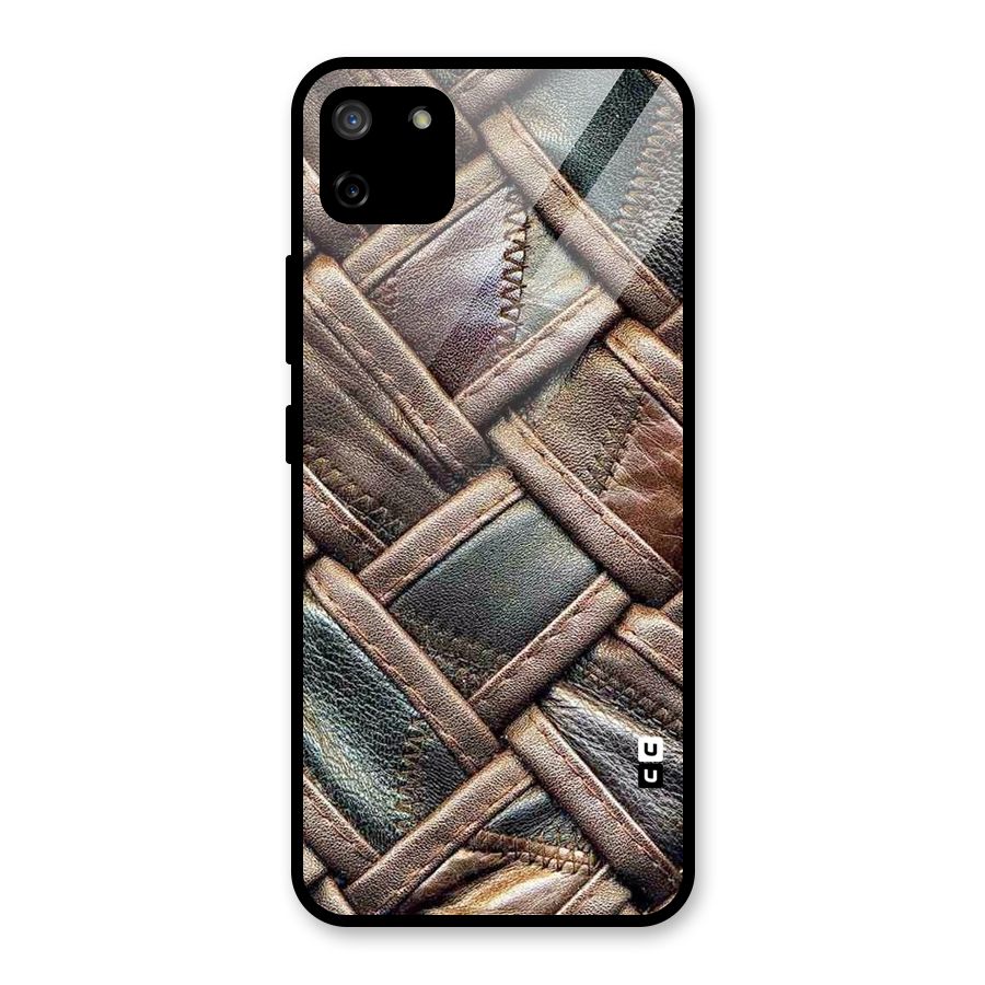 Classic Leather Belt Design Glass Back Case for Realme C11