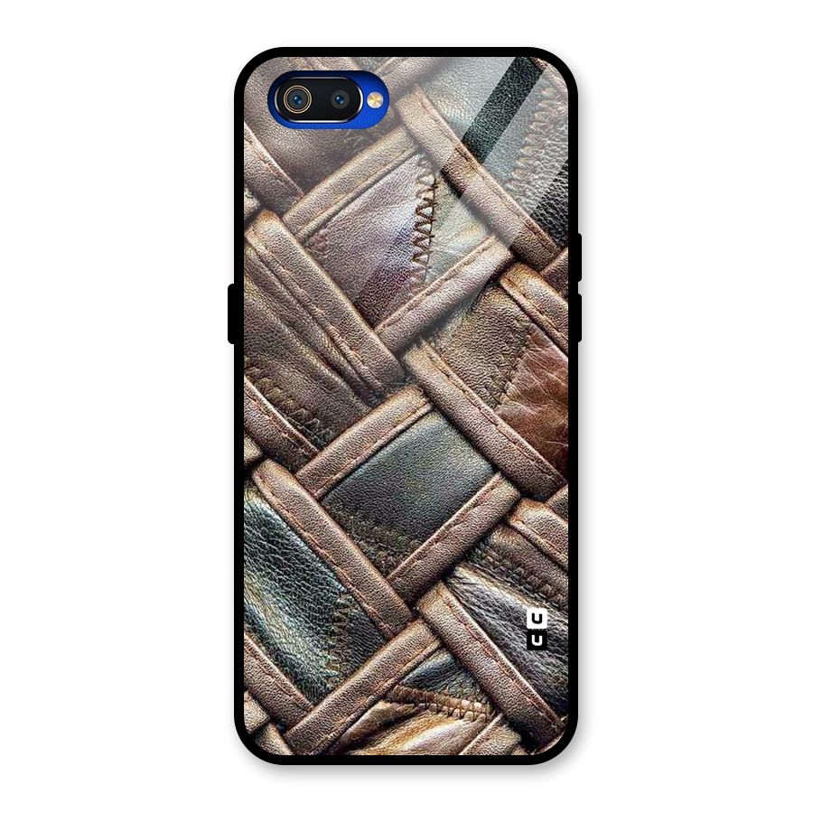 Classic Leather Belt Design Glass Back Case for Realme C2