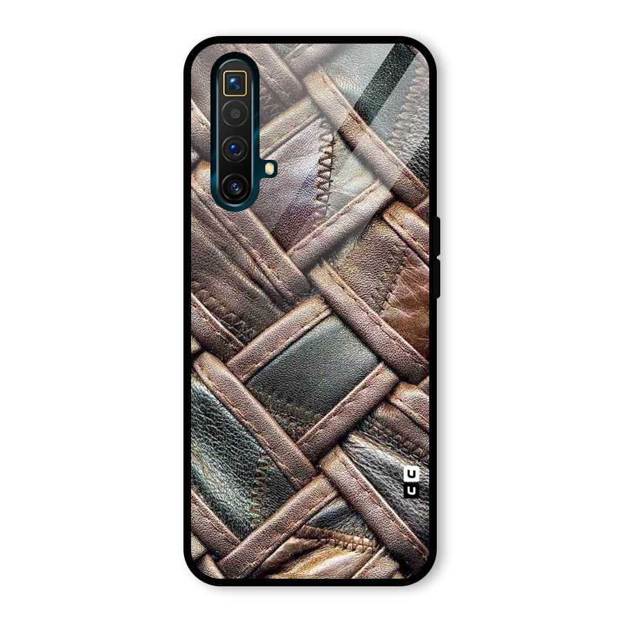 Classic Leather Belt Design Glass Back Case for Realme X3