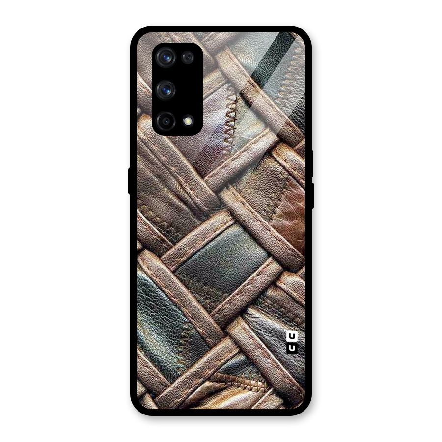 Classic Leather Belt Design Glass Back Case for Realme X7 Pro