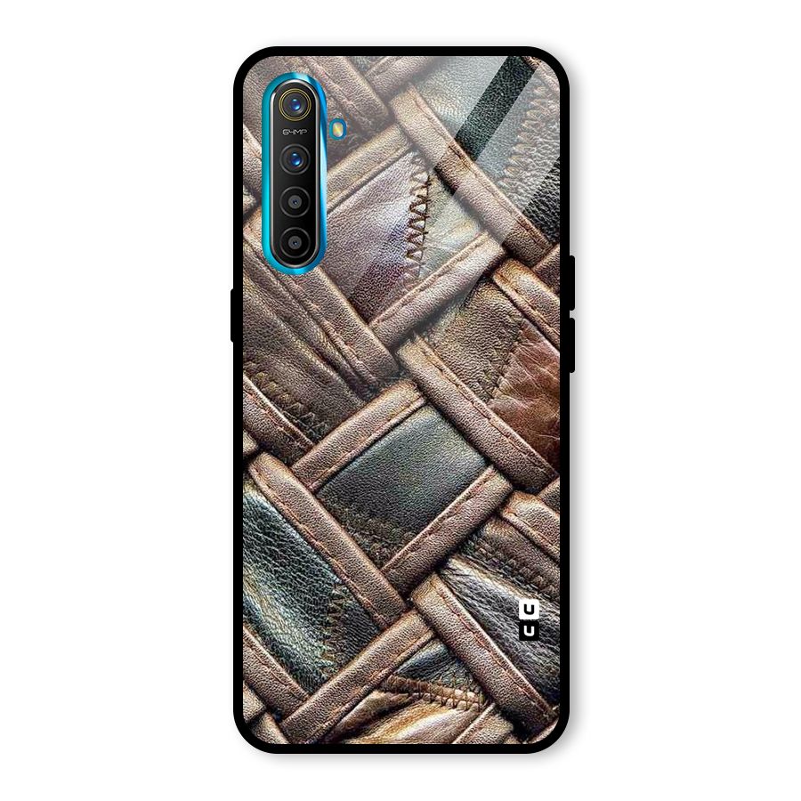 Classic Leather Belt Design Glass Back Case for Realme XT