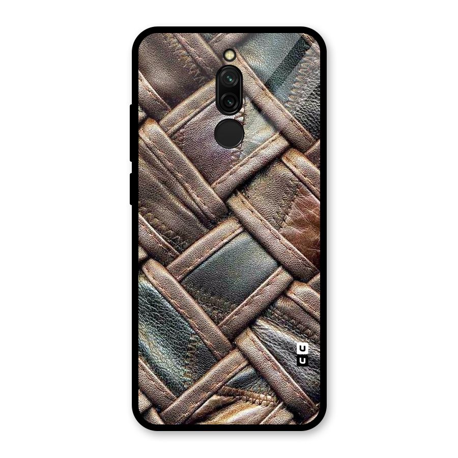 Classic Leather Belt Design Glass Back Case for Redmi 8