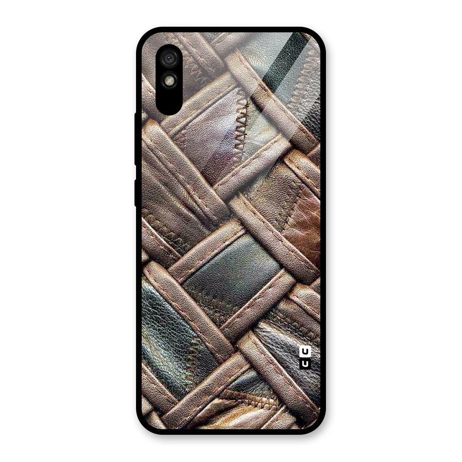 Classic Leather Belt Design Glass Back Case for Redmi 9A