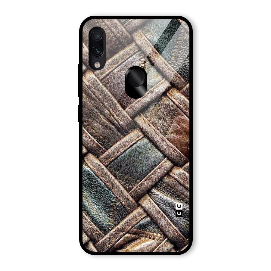 Classic Leather Belt Design Glass Back Case for Redmi Note 7 Pro