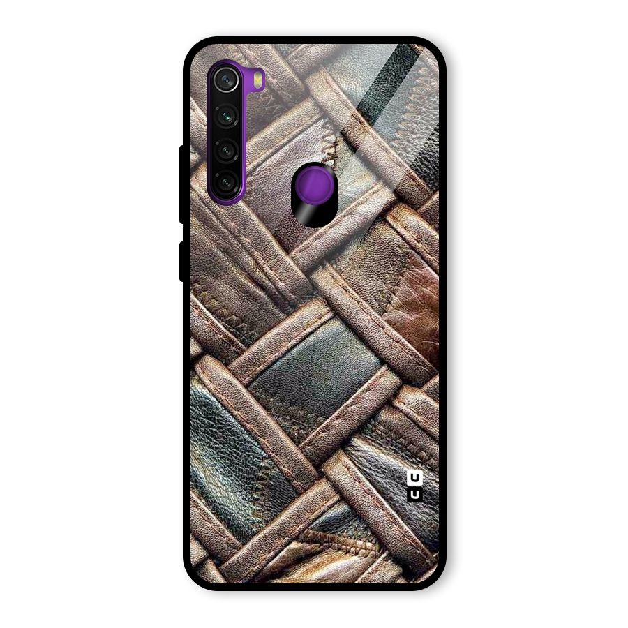 Classic Leather Belt Design Glass Back Case for Redmi Note 8
