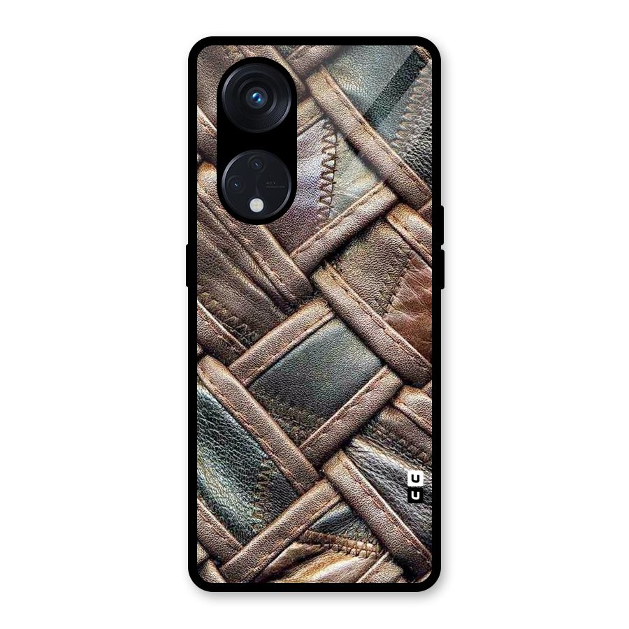 Classic Leather Belt Design Glass Back Case for Reno8 T 5G