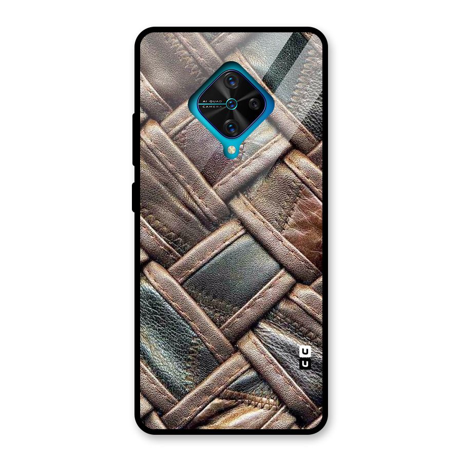 Classic Leather Belt Design Glass Back Case for Vivo S1 Pro