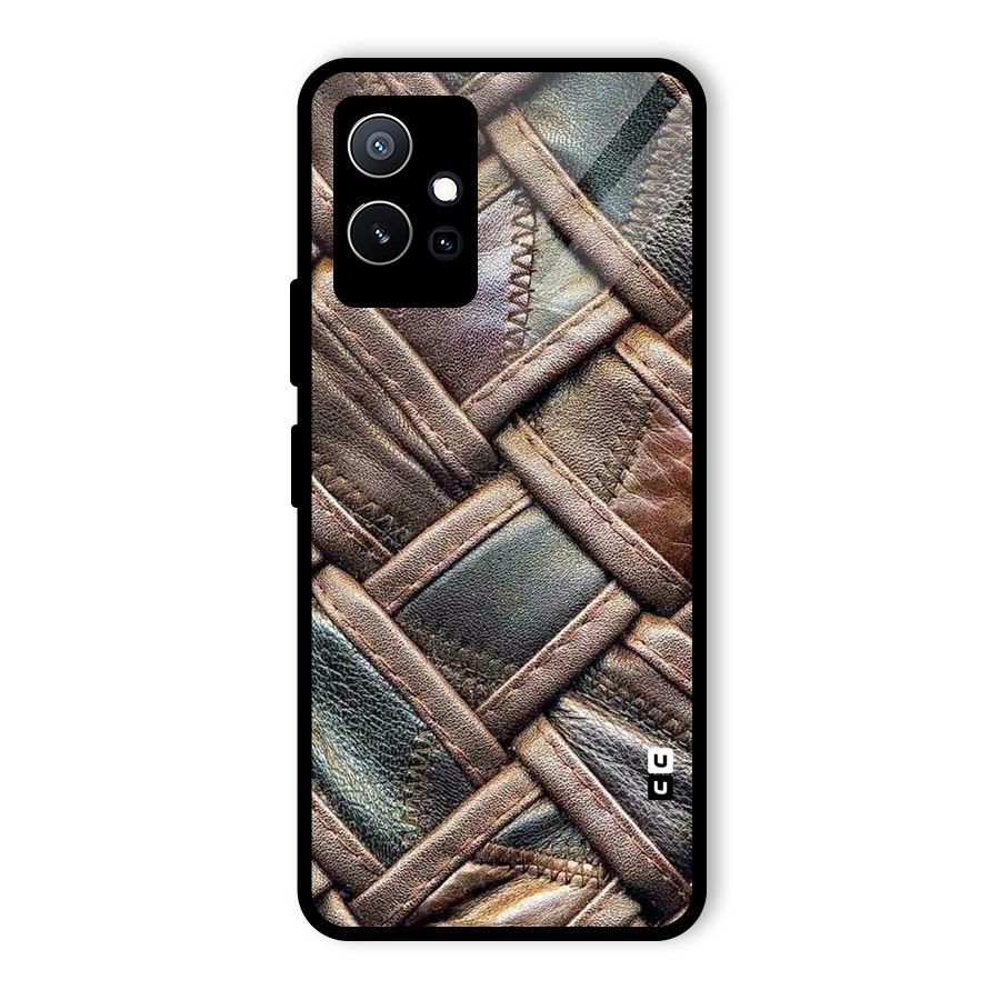 Classic Leather Belt Design Glass Back Case for Vivo T1 5G