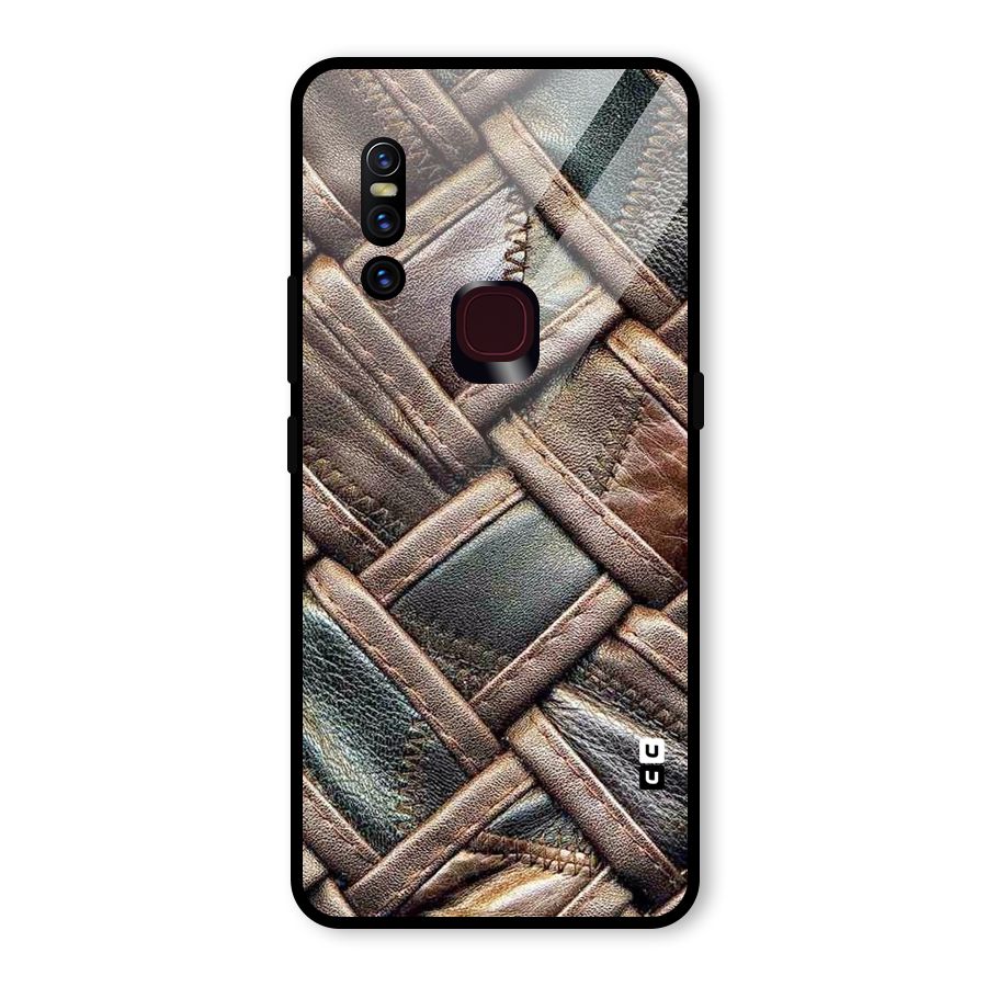 Classic Leather Belt Design Glass Back Case for Vivo V15