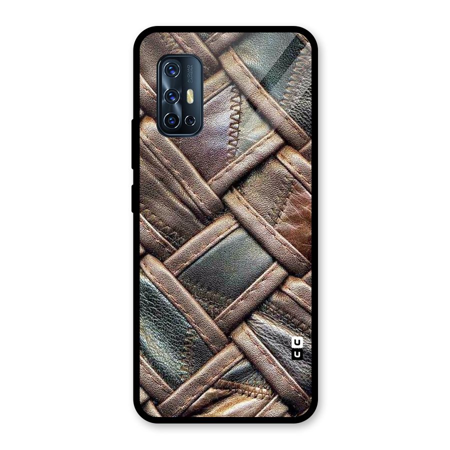 Classic Leather Belt Design Glass Back Case for Vivo V17