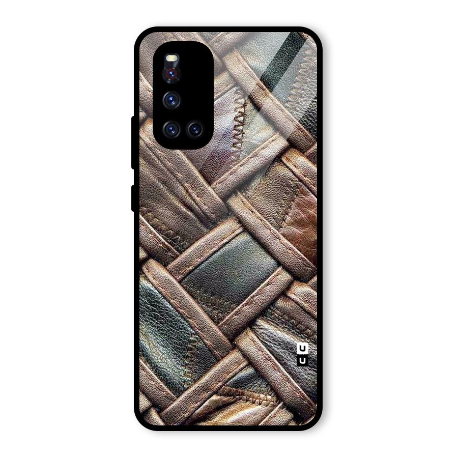 Classic Leather Belt Design Glass Back Case for Vivo V19