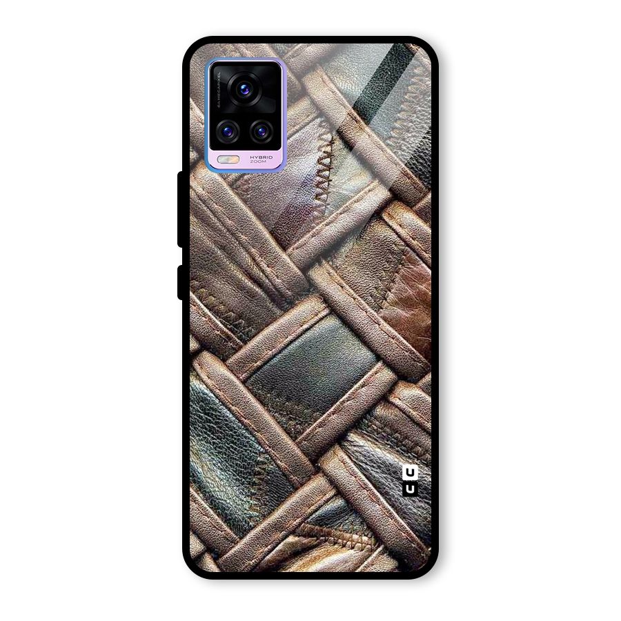 Classic Leather Belt Design Glass Back Case for Vivo V20 Pro