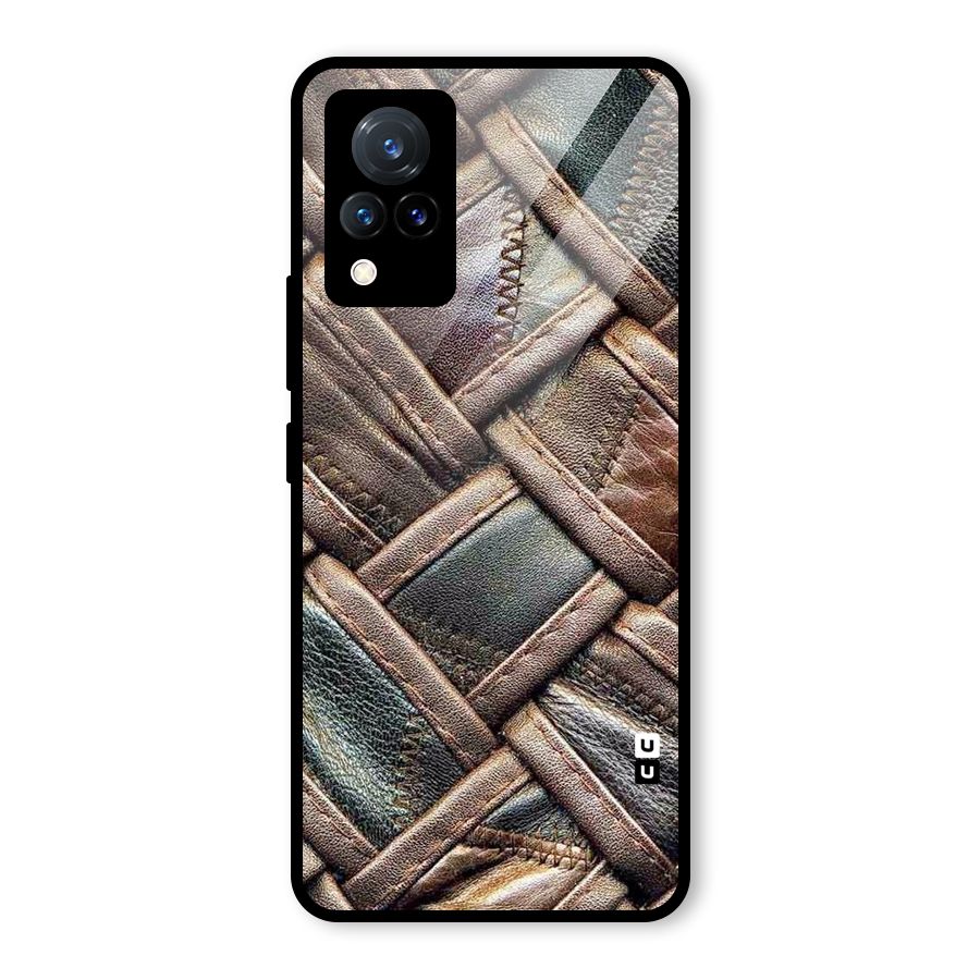 Classic Leather Belt Design Glass Back Case for Vivo V21 5G