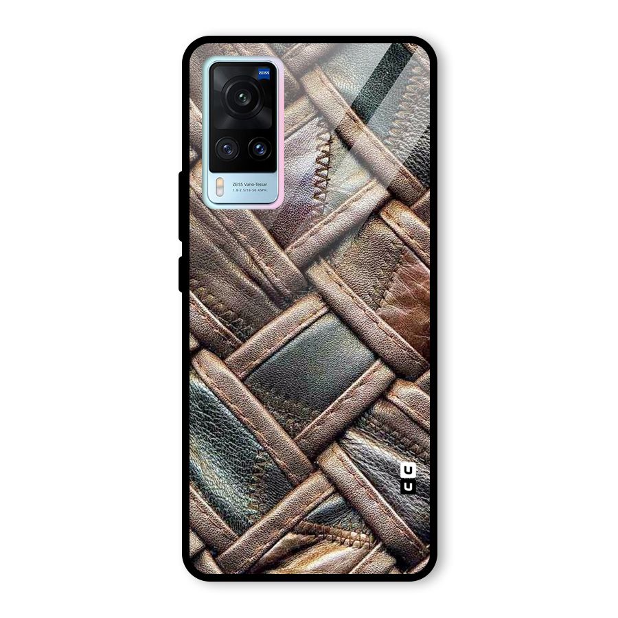 Classic Leather Belt Design Glass Back Case for Vivo X60