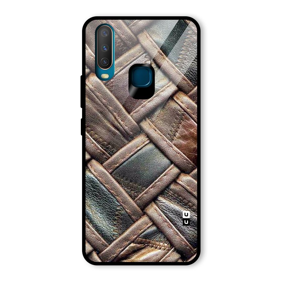 Classic Leather Belt Design Glass Back Case for Vivo Y17