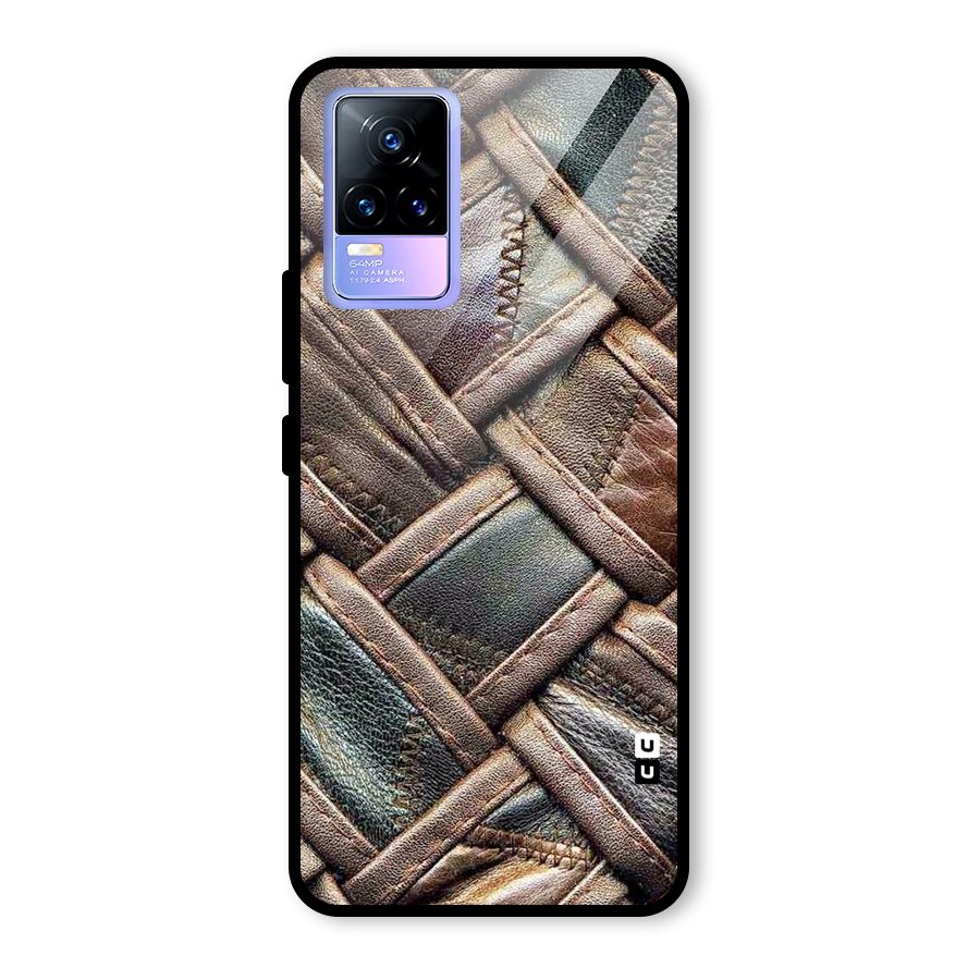 Classic Leather Belt Design Glass Back Case for Vivo Y73