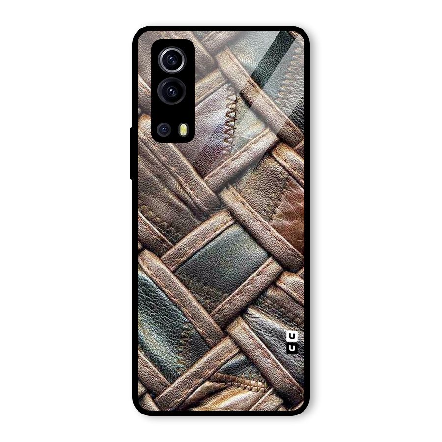 Classic Leather Belt Design Glass Back Case for Vivo iQOO Z3