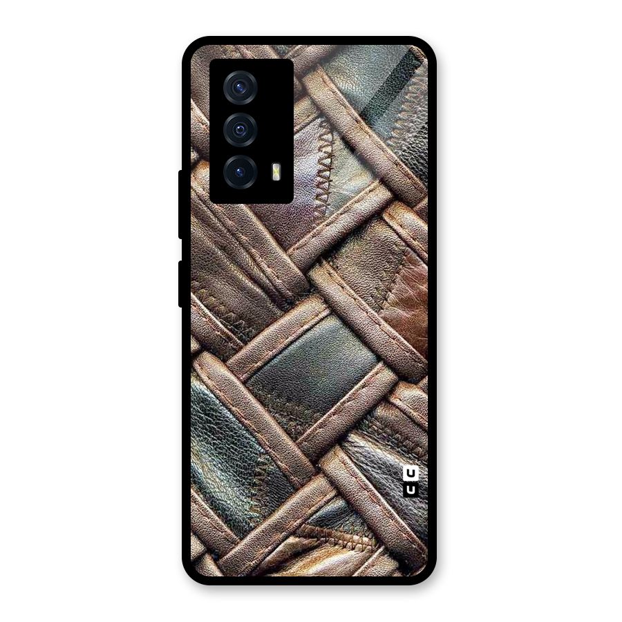 Classic Leather Belt Design Glass Back Case for Vivo iQOO Z5