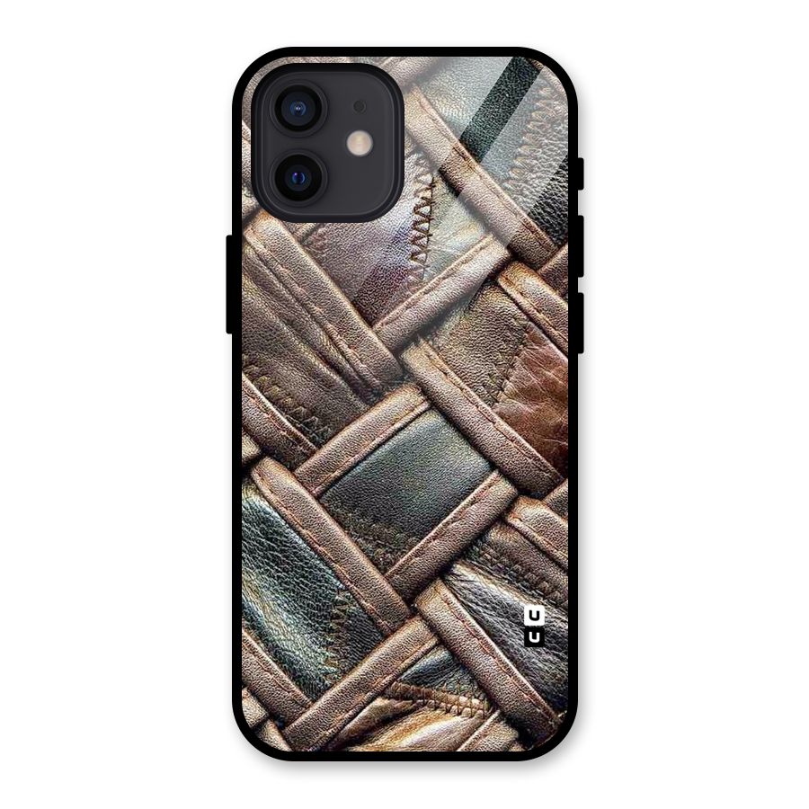 Classic Leather Belt Design Glass Back Case for iPhone 12
