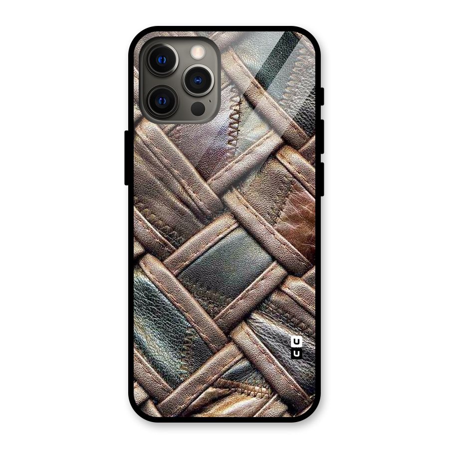 Classic Leather Belt Design Glass Back Case for iPhone 12 Pro Max
