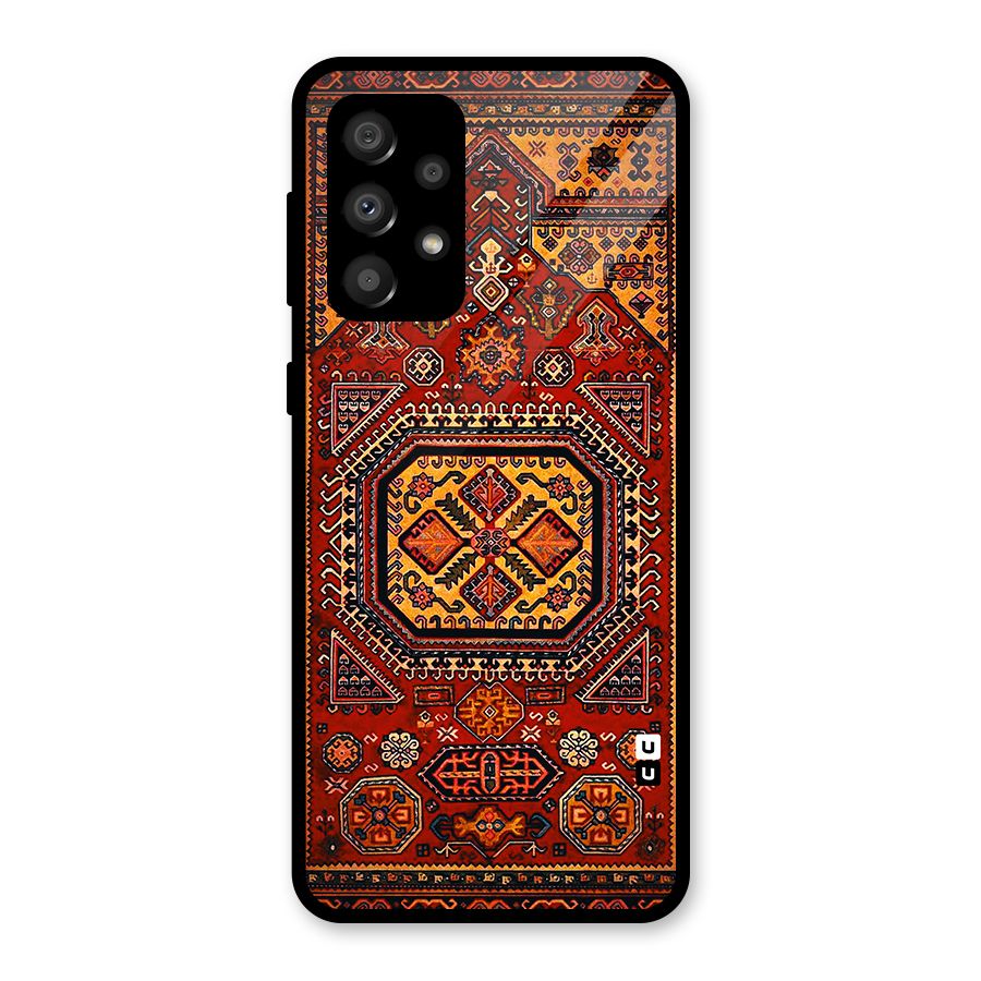 Classic Luxury Carpet Pattern Glass Back Case for Galaxy A32