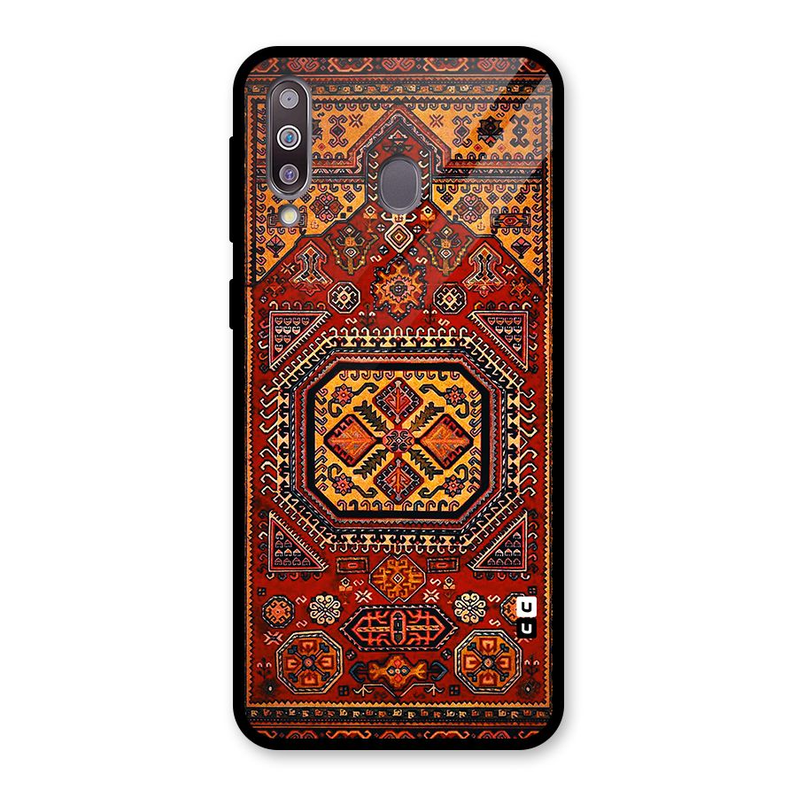 Classic Luxury Carpet Pattern Glass Back Case for Galaxy M30