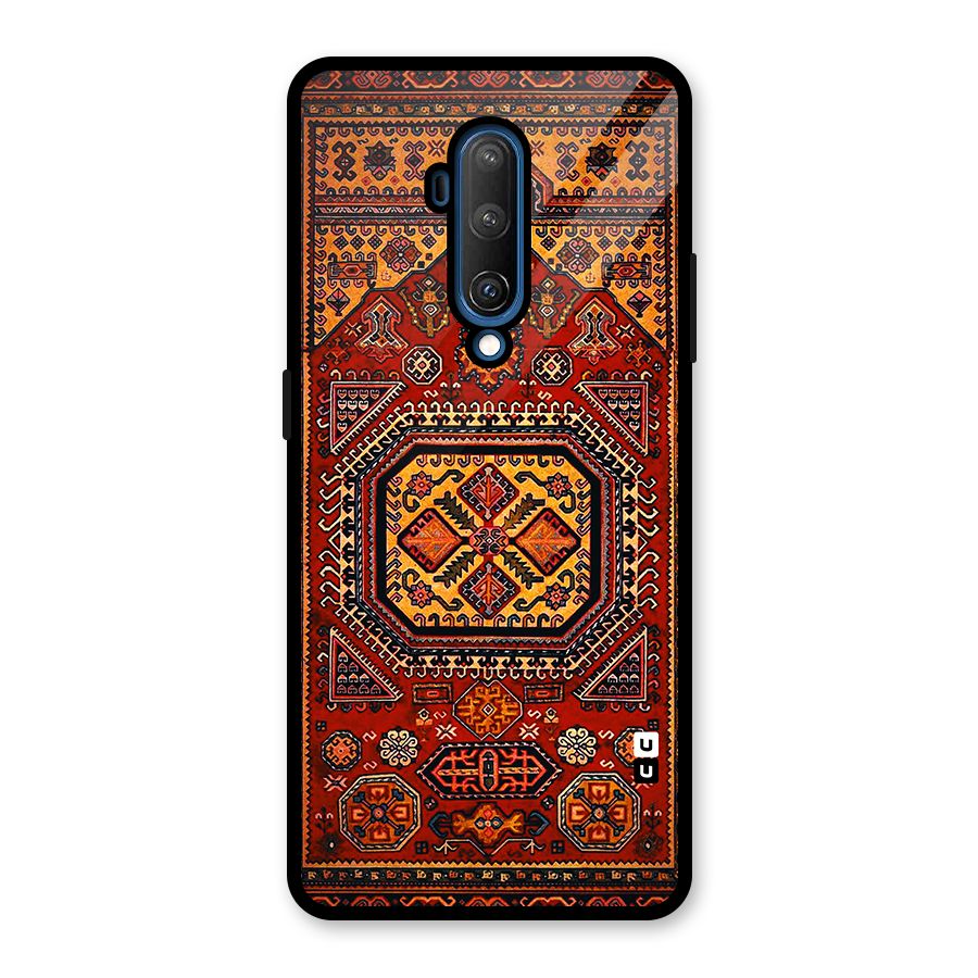 Classic Luxury Carpet Pattern Glass Back Case for OnePlus 7T Pro