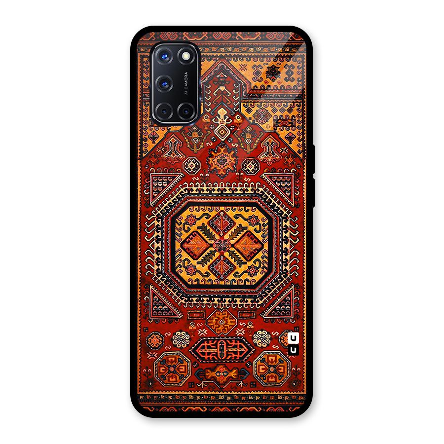 Classic Luxury Carpet Pattern Glass Back Case for Oppo A52