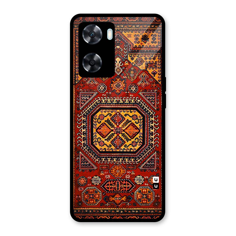 Classic Luxury Carpet Pattern Glass Back Case for Oppo A77