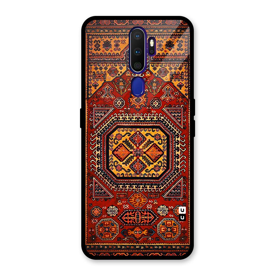 Classic Luxury Carpet Pattern Glass Back Case for Oppo A9 (2020)