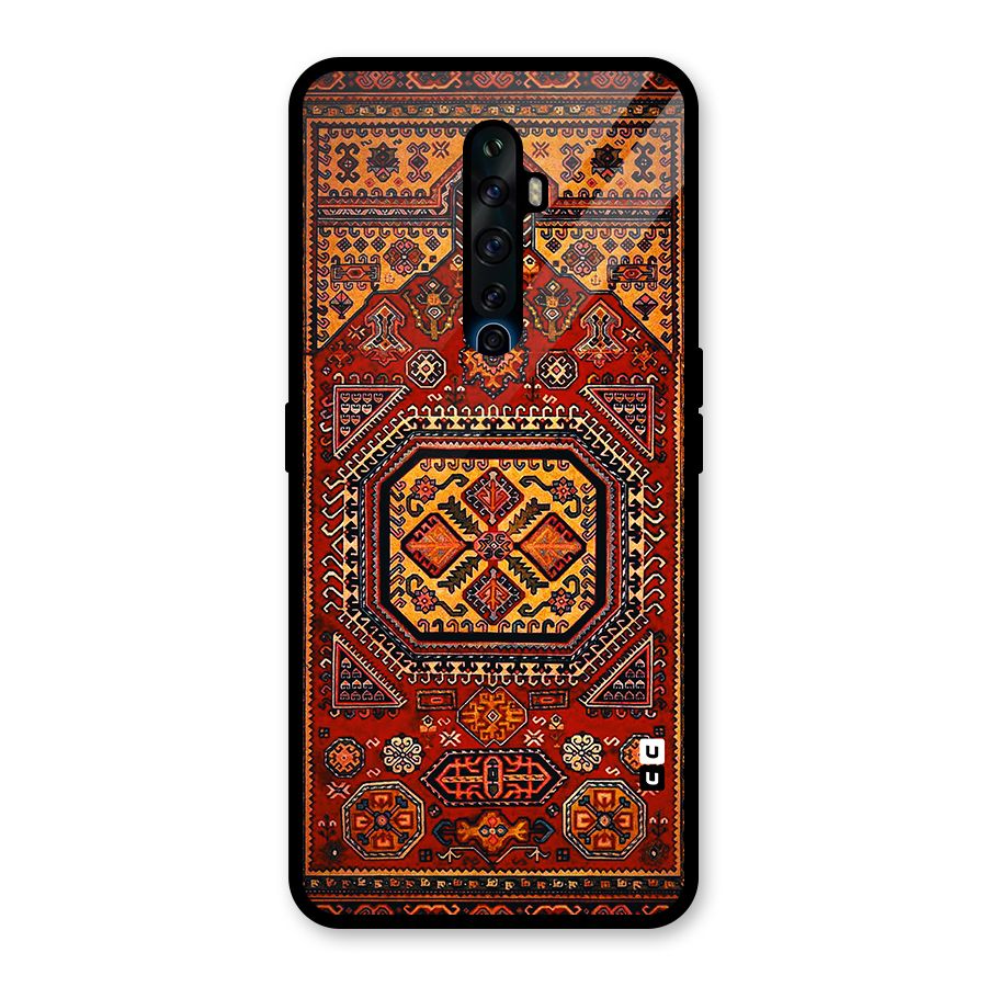 Classic Luxury Carpet Pattern Glass Back Case for Oppo Reno2 F